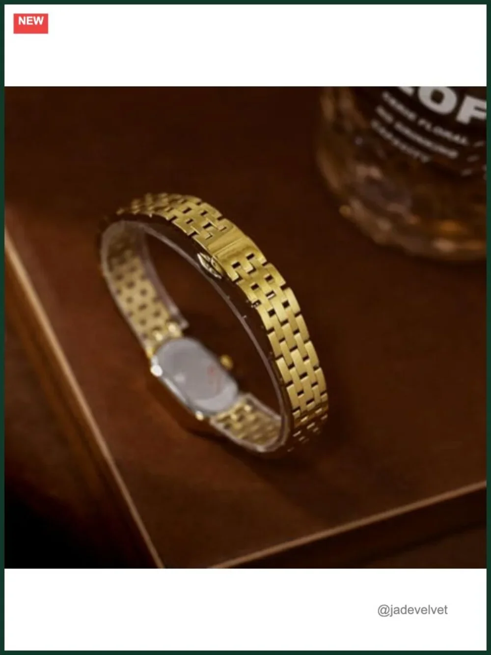 Vintage Oval Case Gold-Tone Women's Watch, Stainless Steel Bracelet,